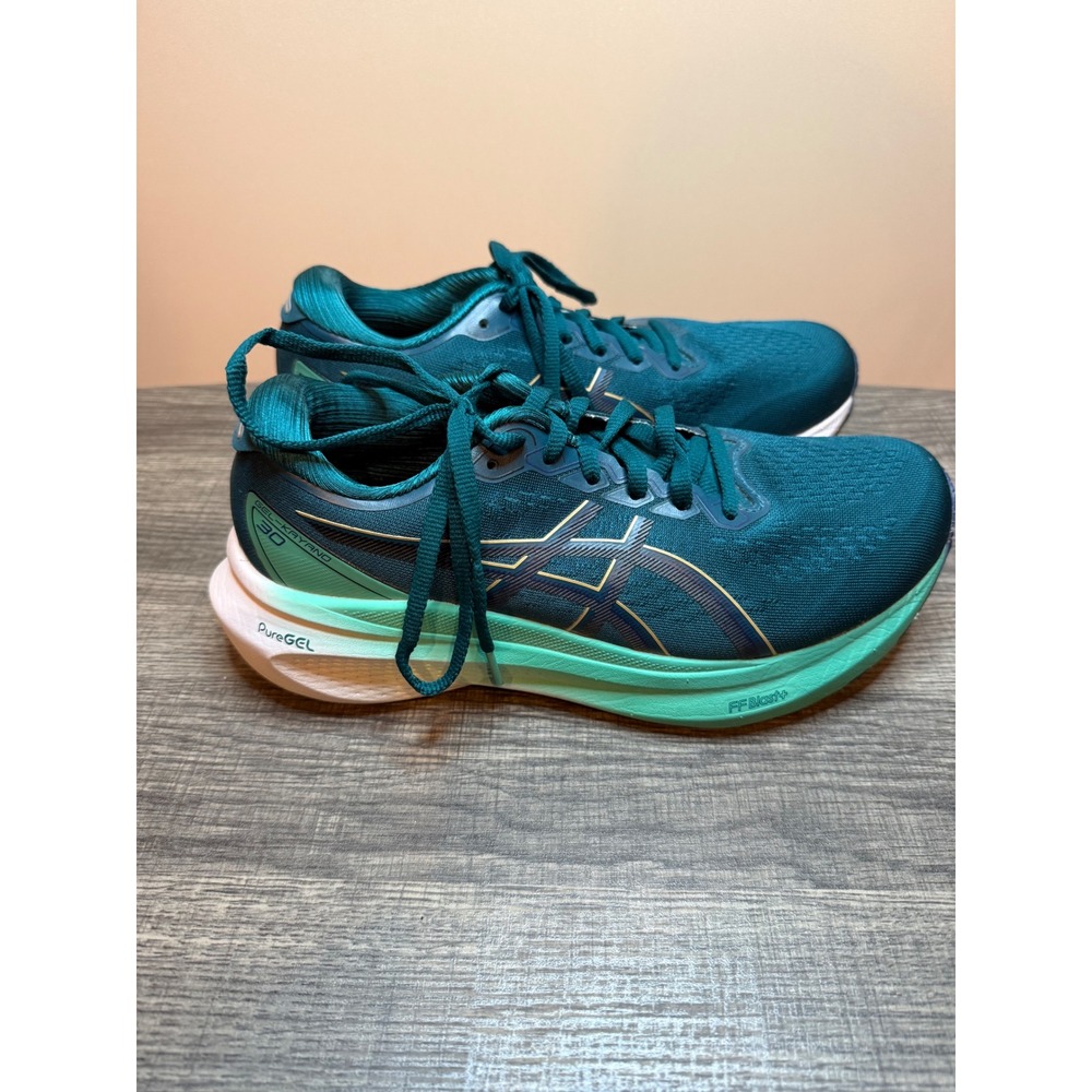 ASICS Gel-Kayano 30 Mens Running Shoes Teal Gold 1011B548 PureGEL FF Blast+ - Picture 2 of 7